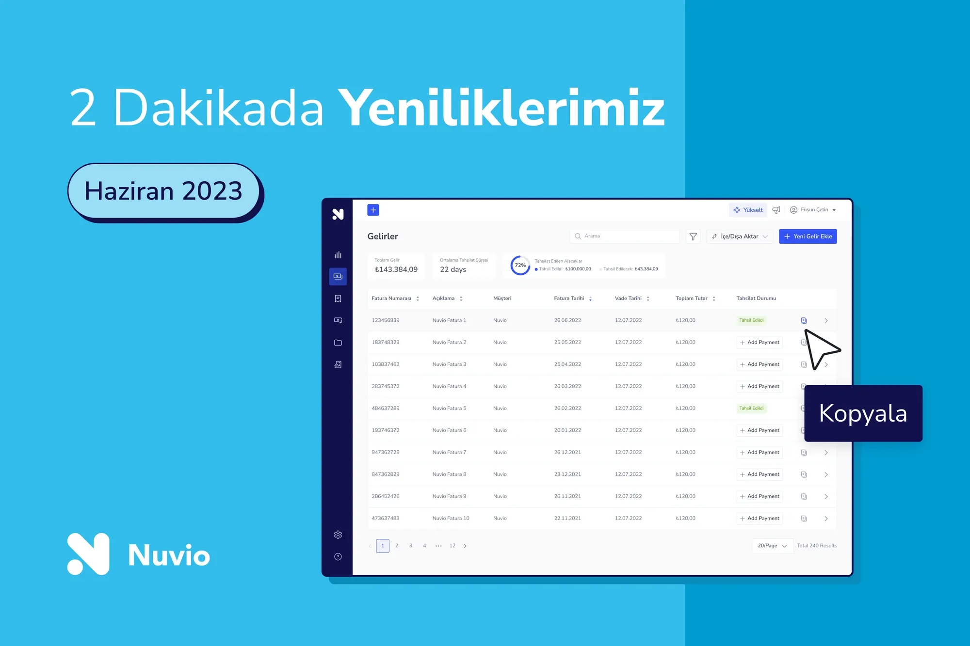 Nuvio'daki Yenilikler - Haziran 2023