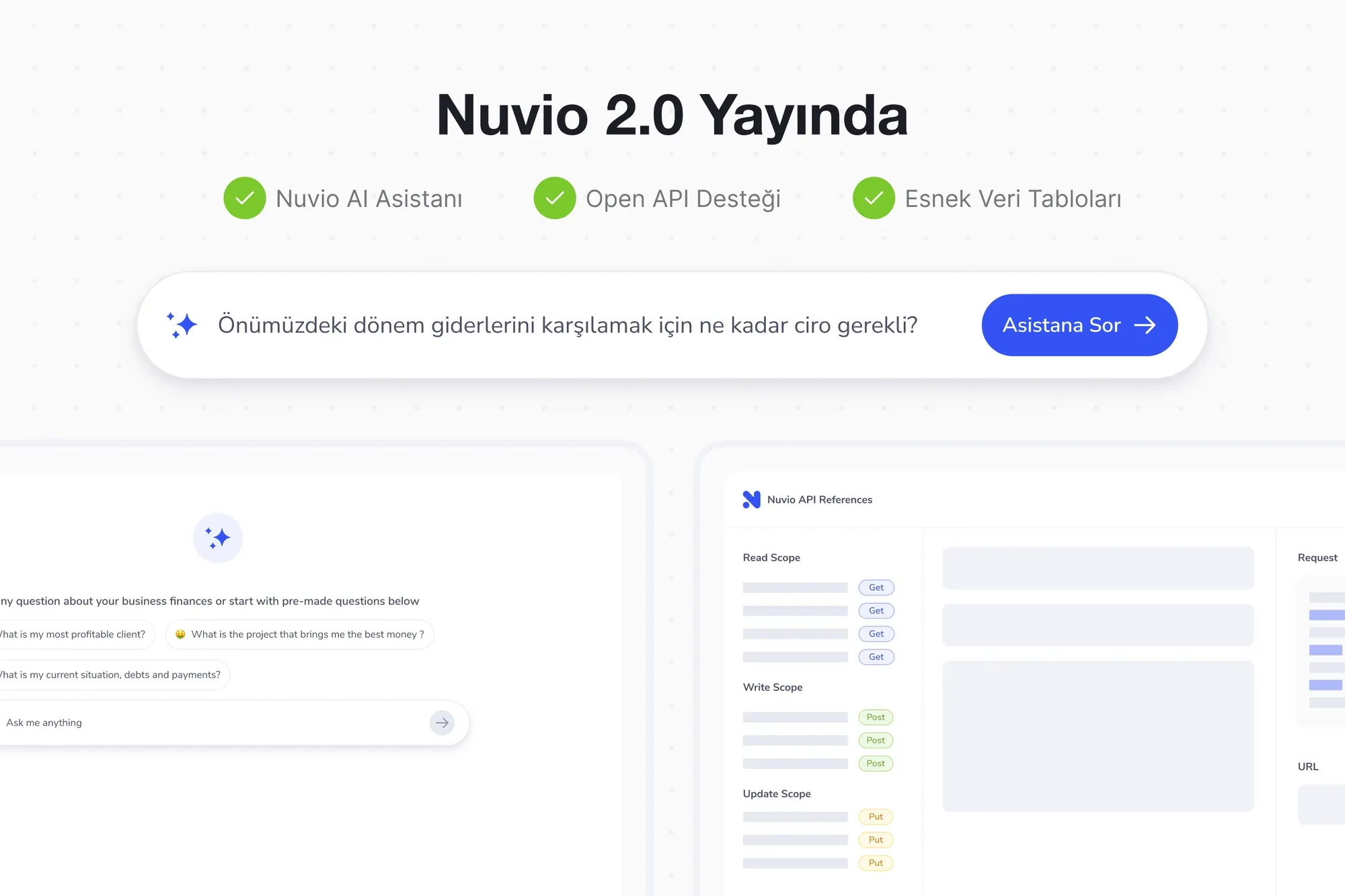 Nuvio 2.0 Yayında! Yapay Zeka, API Entegrasyonu ve Esnek Finansal Tablolar