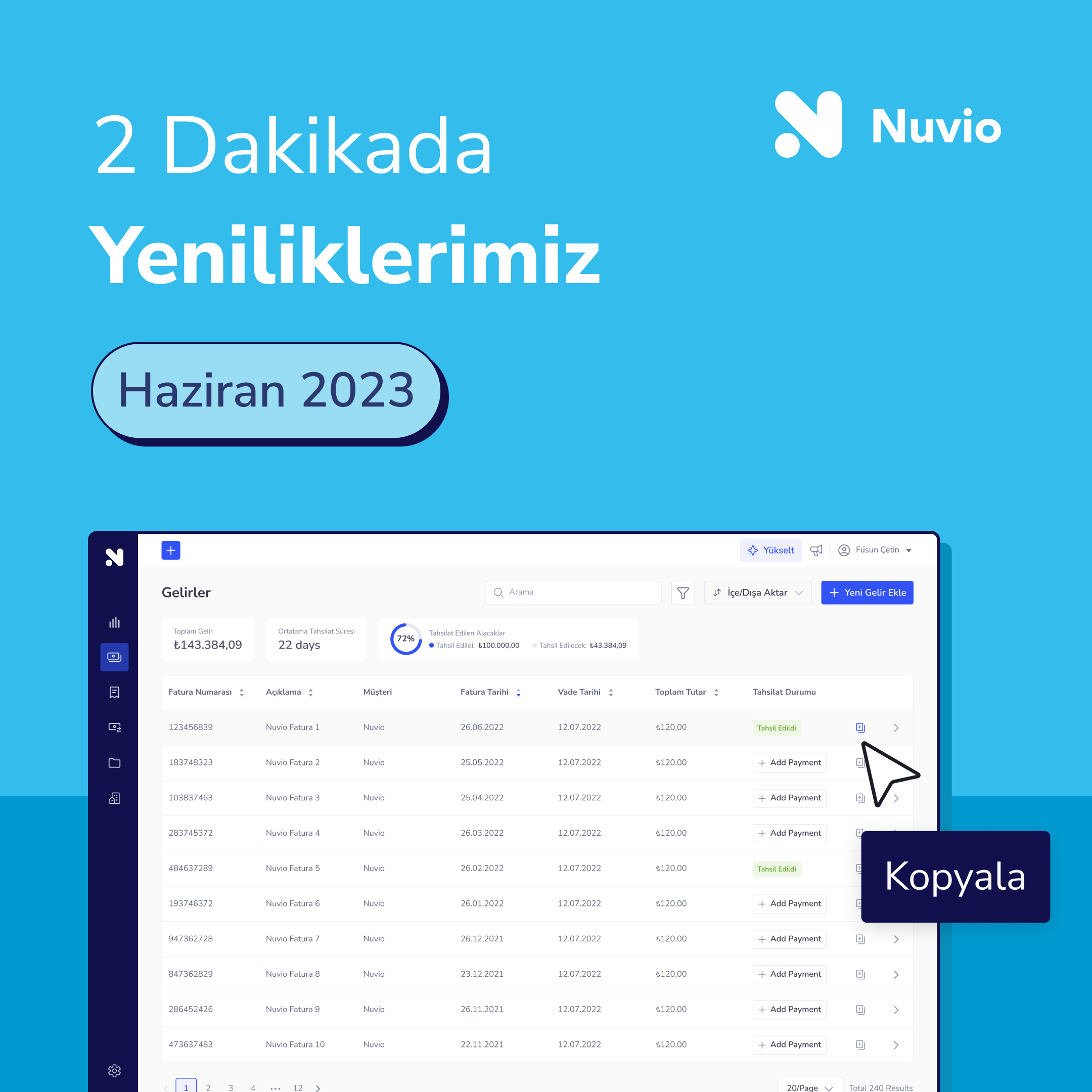 Nuvio'daki Yenilikler - Haziran 2023