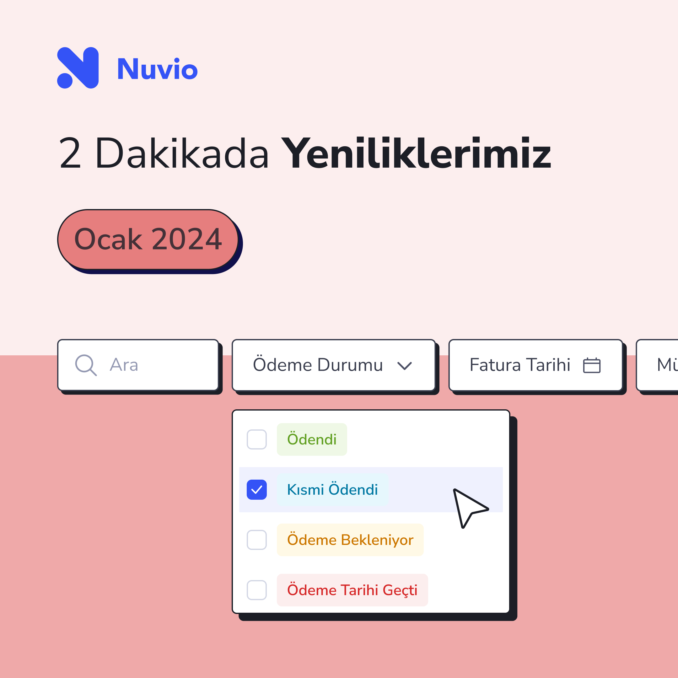 Nuvio Ürün Güncellemeleri - Ocak 2024